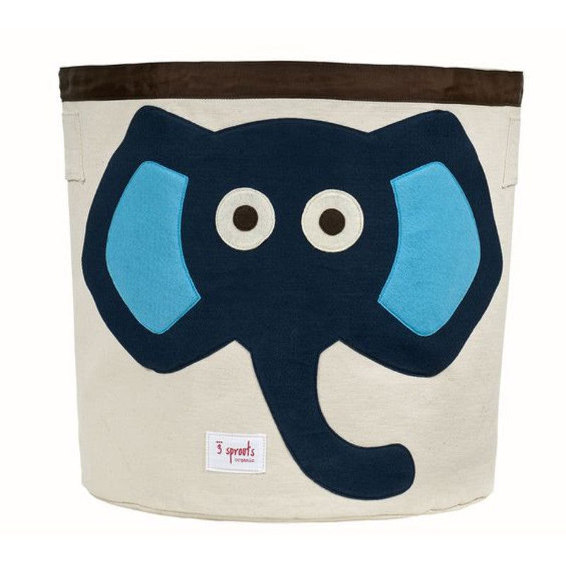 3 Sprouts Storage Bin - Blue Elephant (extra Large) in White