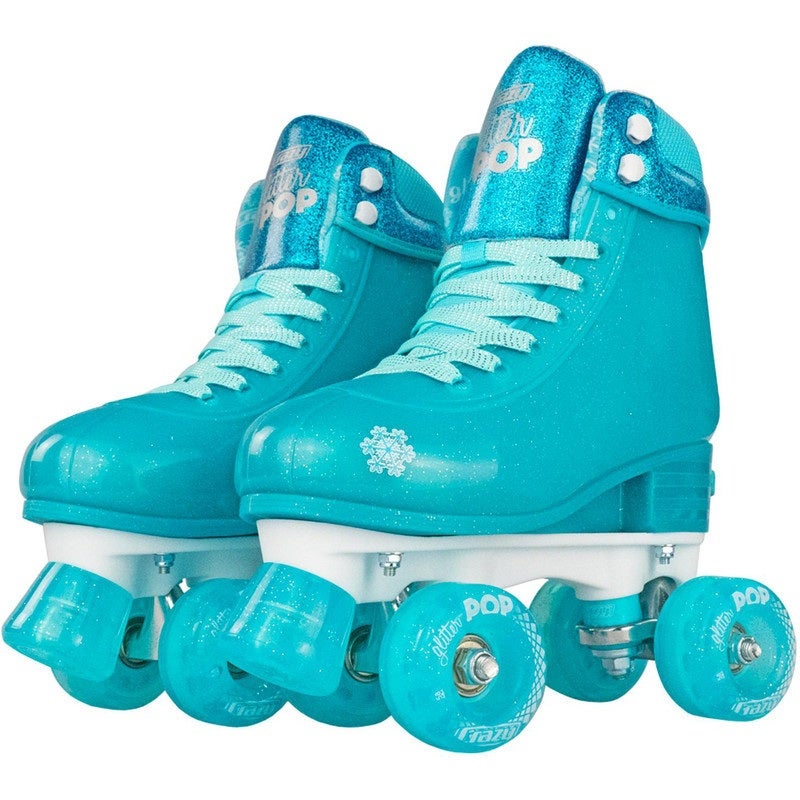 Crazy Skates Glitter Pop Teal Medium in White