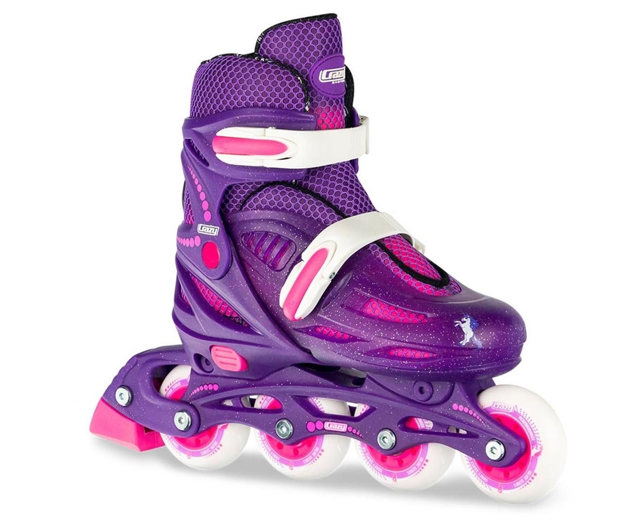 Crazy Skates Performance 148 Purple Glitter Medium in White