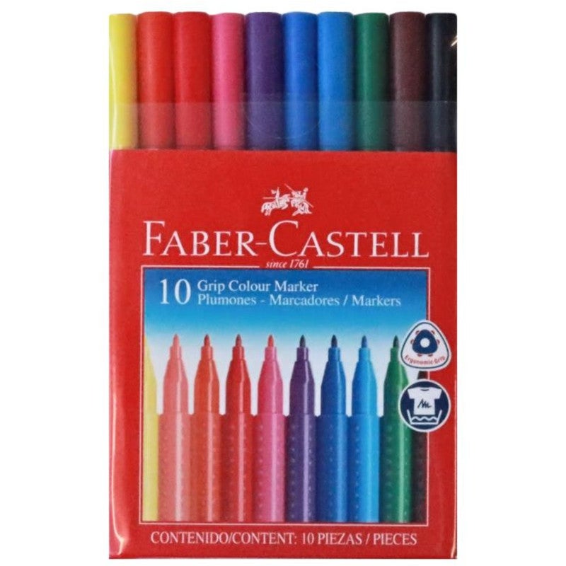 Faber-Castell Grip Colour Markers - Set of 10