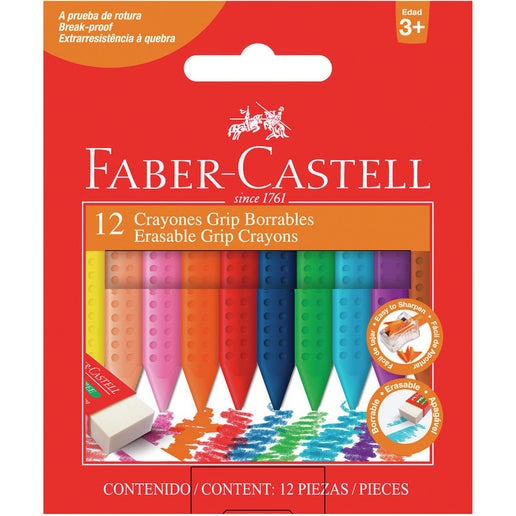 Faber-Castell Jumbo Twist Colouring Crayons - Assorted Colours (Pack of 12), 120003