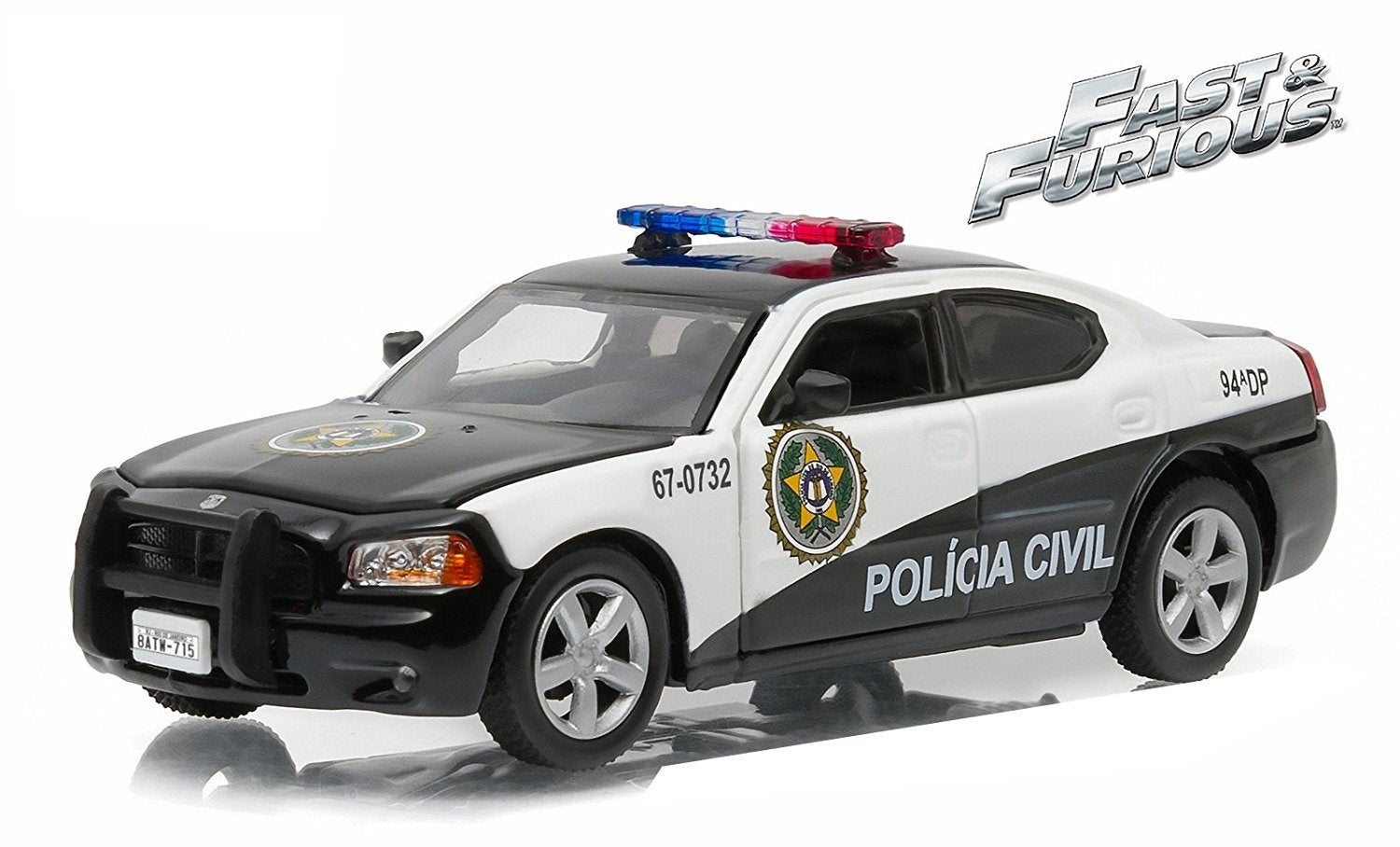 Greenlight 1:43 Fast And Furious 2006 Dodge Charger Rio Police in White |  Toyco
