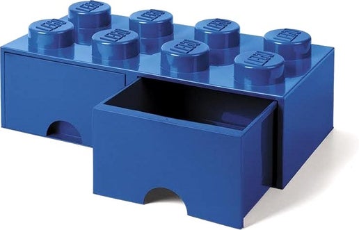 Lego Storage Brick Drawer 8 Blue in White