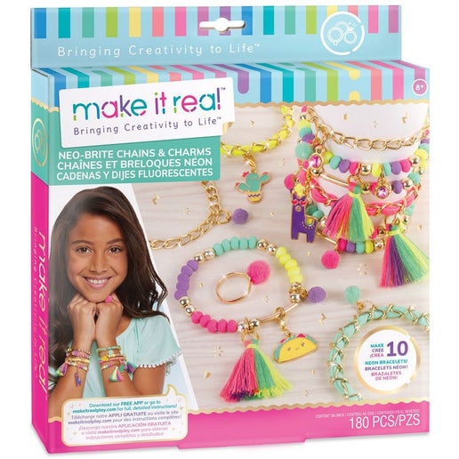 Make It Real Neo-brite Chains And Charms in White | Toyco