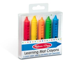 Melissa & Doug Learning Mat Crayons, Assorted Colors, 5/Pack, 12 Packs  (LCI4279-12)