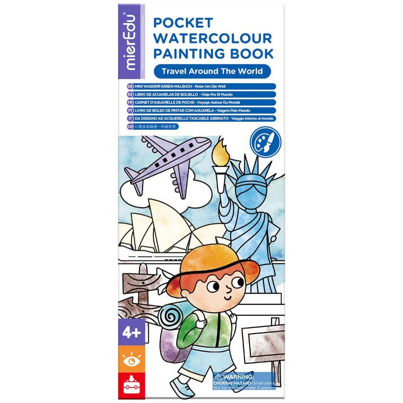 Pocket Watercolor Painting Book DIY Water Coloring Book Funny Watercolor  Painting Portable Book Safe Children Water Magic Coloring Book for Kids