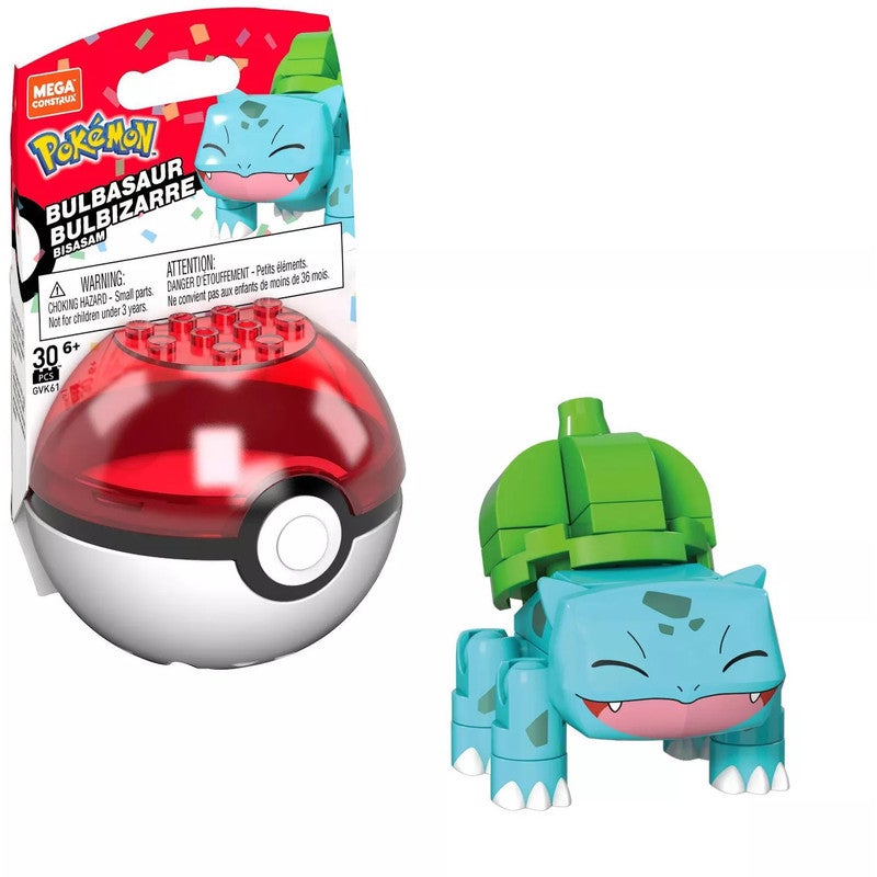 Mega Construx Pokemon Pokeball Bulbasaur in White Toyco