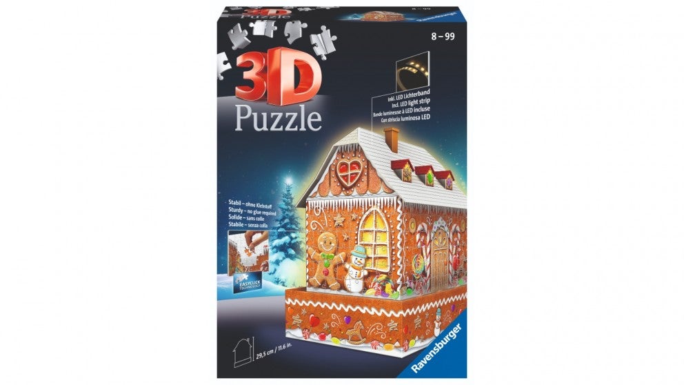 RAVENSBURGER 3D BUILDING GINGER BREAD HOUSE NIGHT EDITION 11237