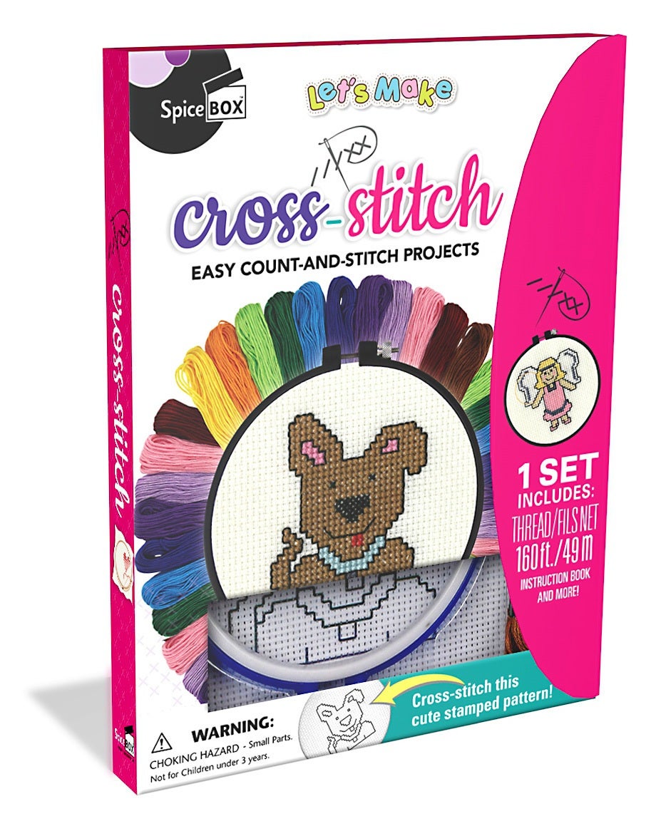 Beginner Cross Stitch Kit - Easy Count-And-Stitch Projects - 628992009988